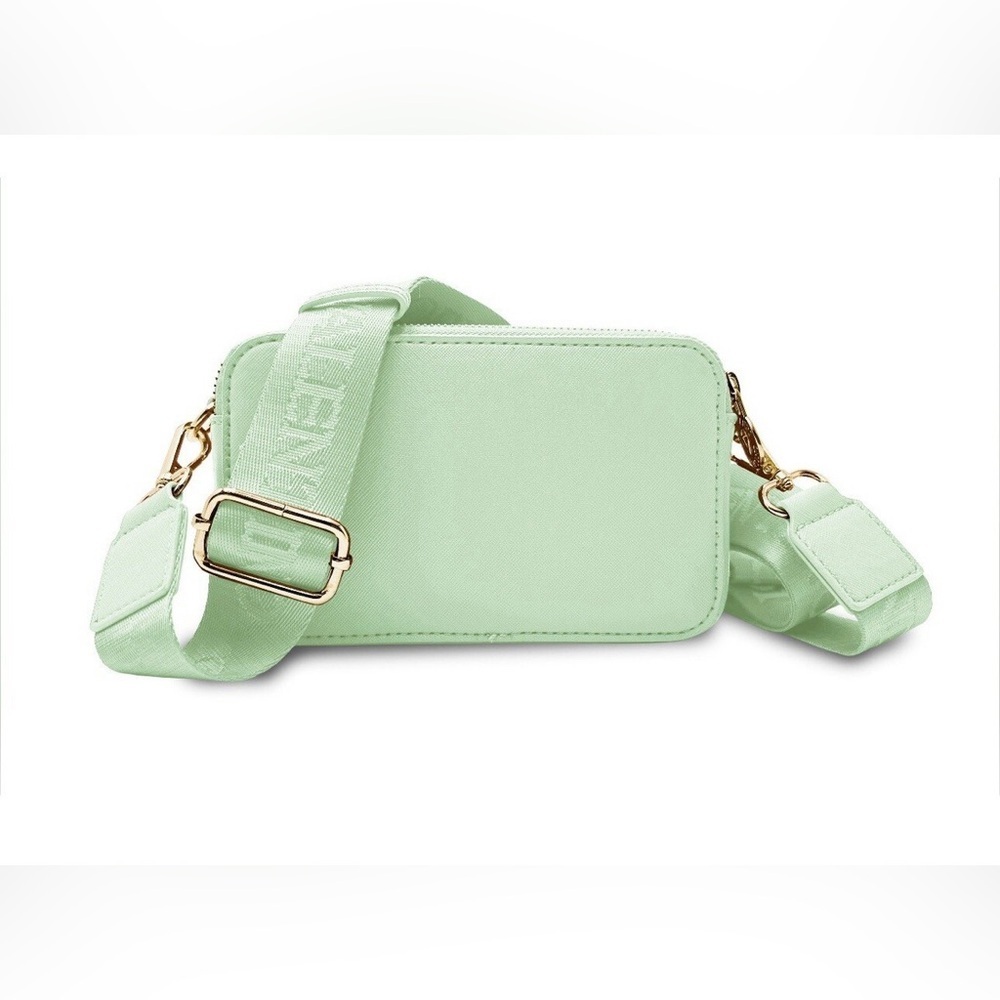 Valentino Orlandi NWT Mint Green Studded Camera Bag Crossbody w/ Gold Hardware - Picture 4 of 10